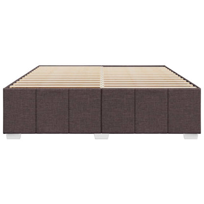 Bedframe zonder matras stof donkerbruin 200x200 cm