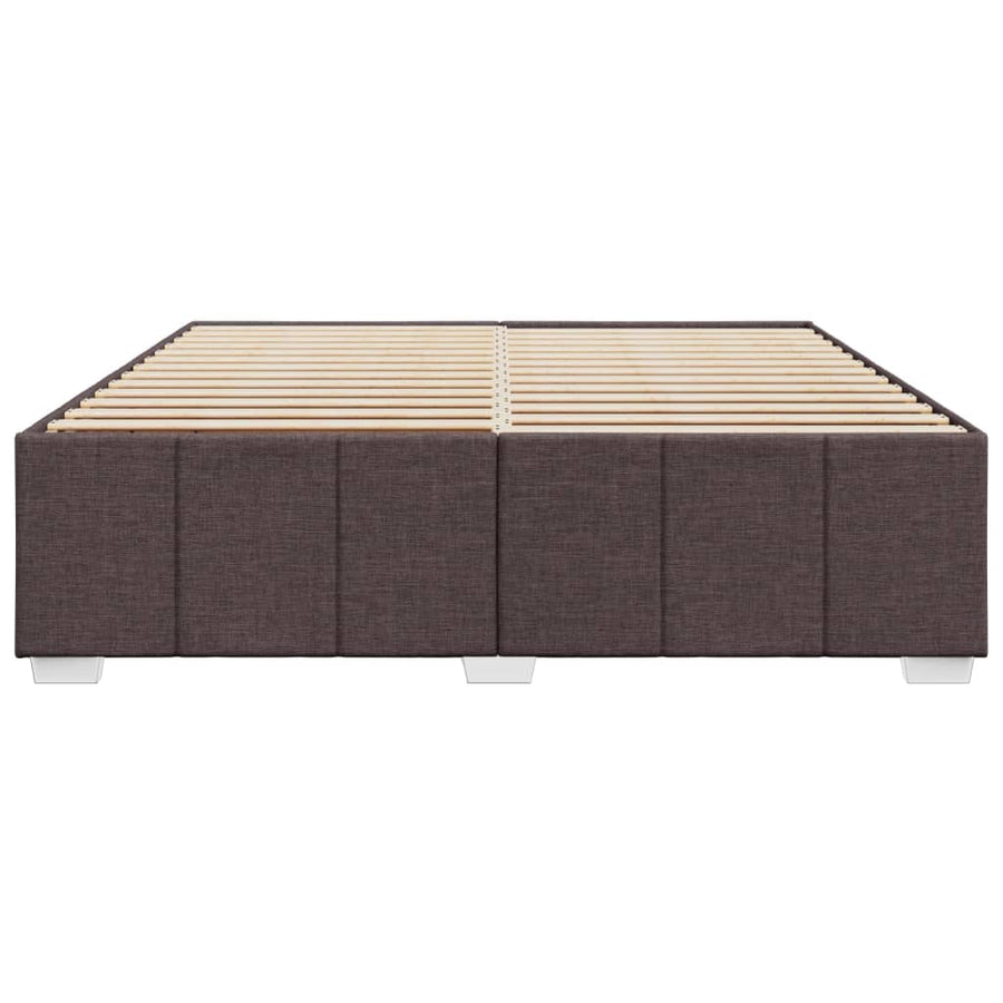 Bedframe zonder matras stof donkerbruin 200x200 cm