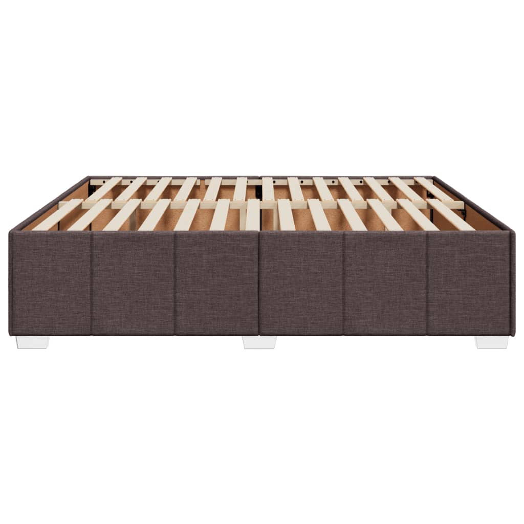 Bedframe zonder matras stof donkerbruin 200x200 cm