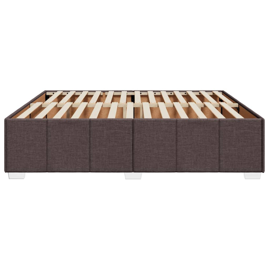 Bedframe zonder matras stof donkerbruin 200x200 cm