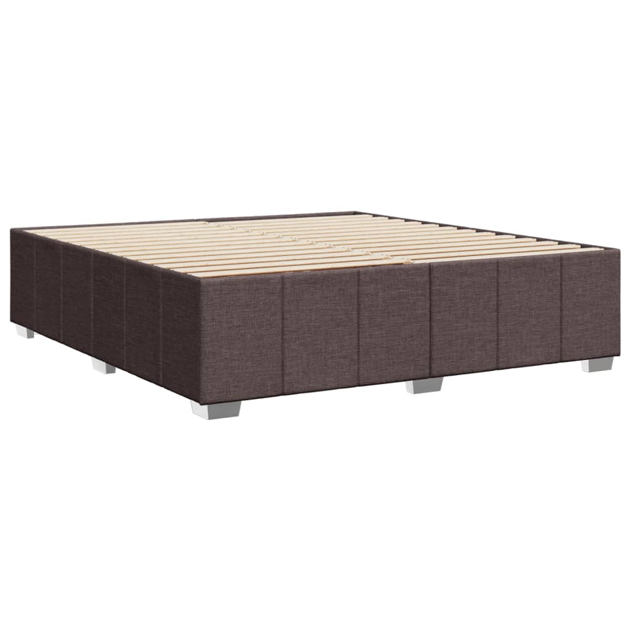 Bedframe zonder matras stof donkerbruin 200x200 cm