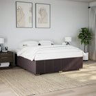 Bed frame without mattress fabric dark brown 200x200 cm