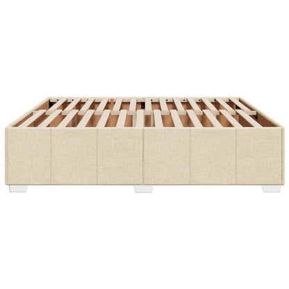 Bedframe zonder matras stof crèmekleurig 200x200 cm
