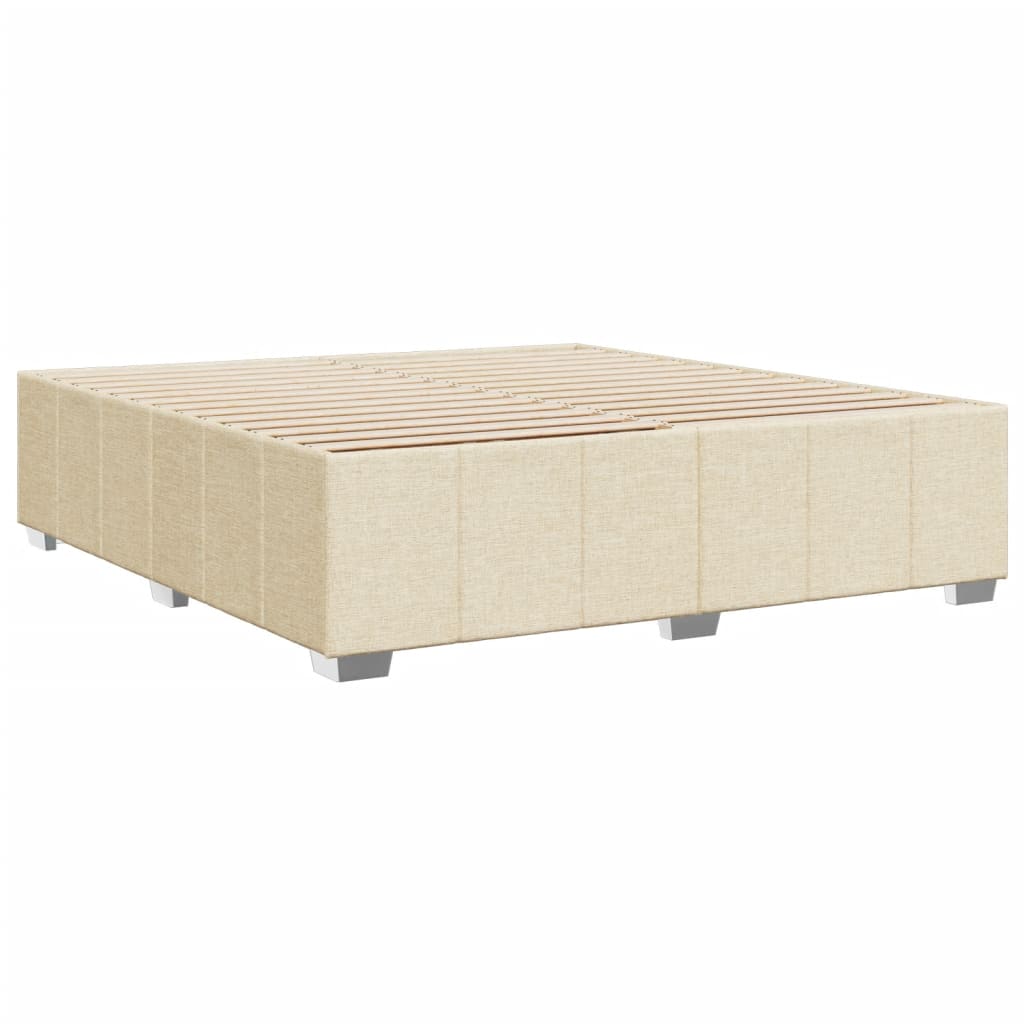 Bedframe zonder matras stof crèmekleurig 200x200 cm