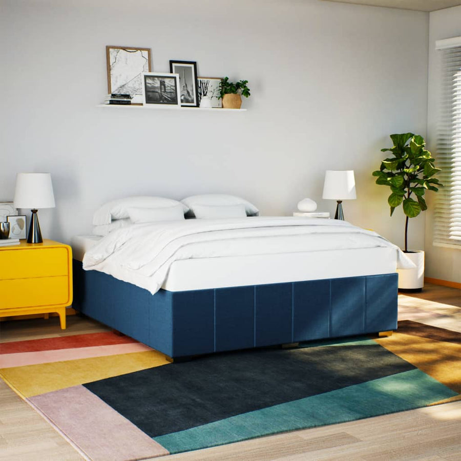 Bedframe zonder matras stof blauw 200x200 cm