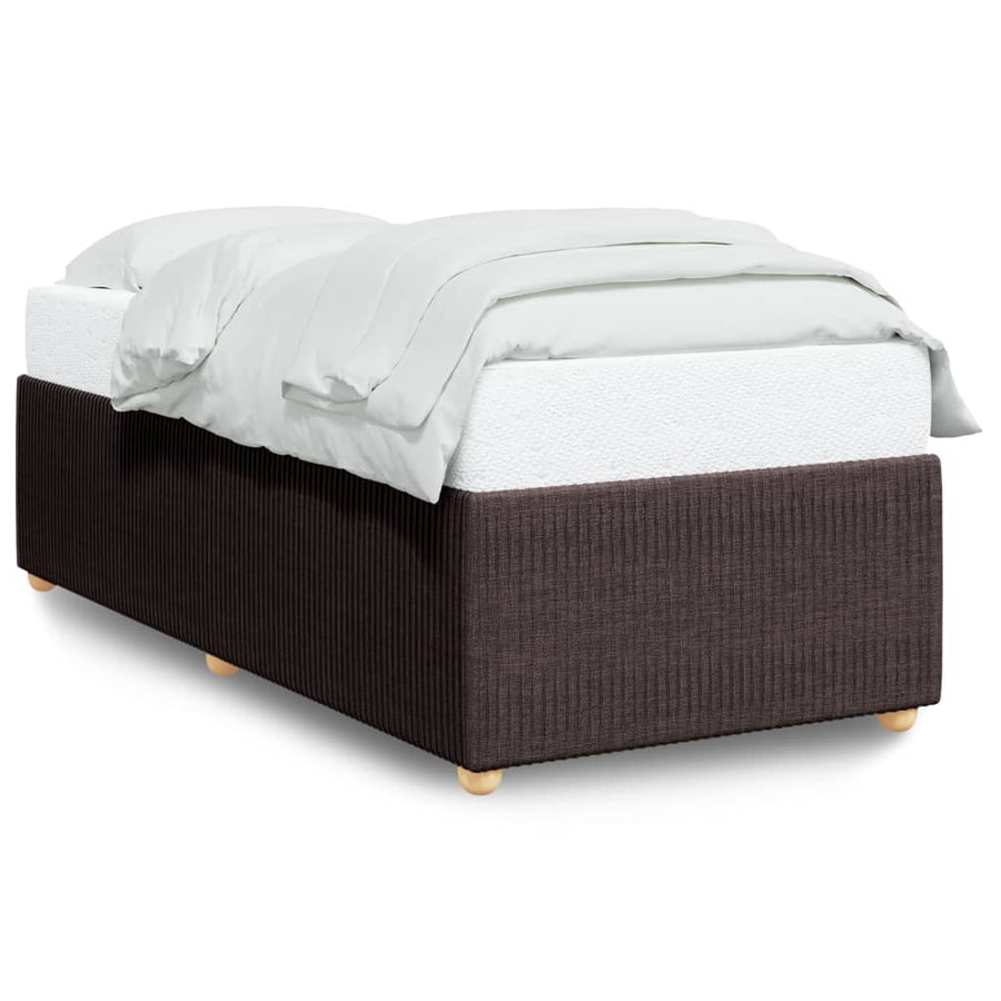 Bedframe stof donkerbruin 80x200 cm