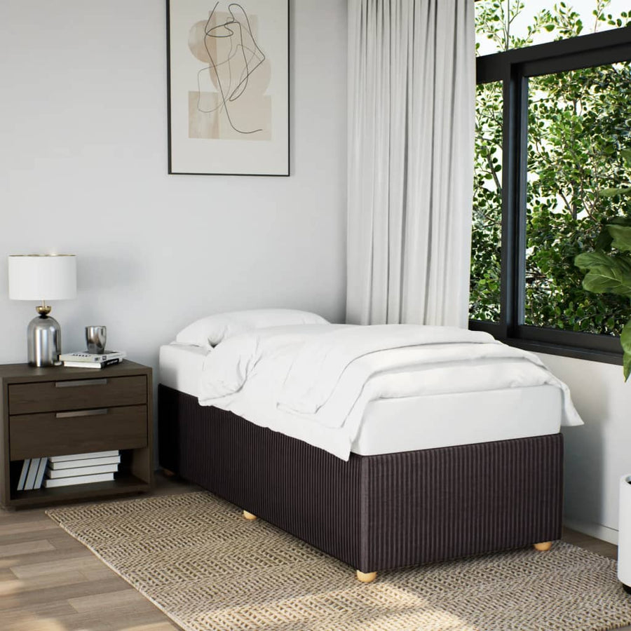 Bedframe stof donkerbruin 80x200 cm