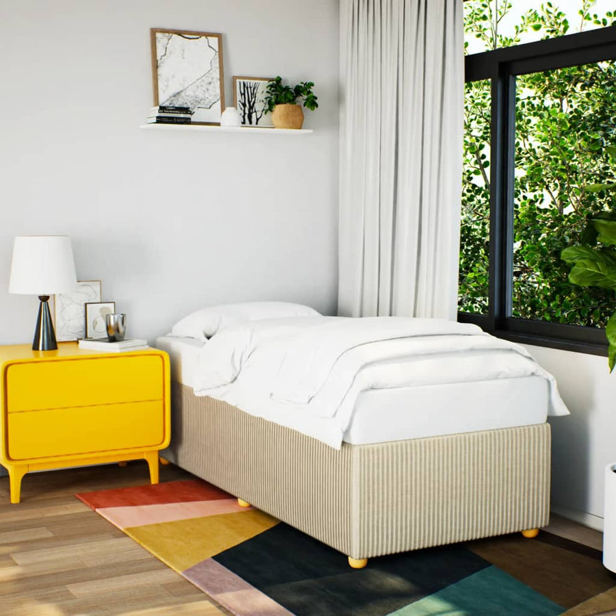 Bedframe stof crèmekleurig 90x190 cm