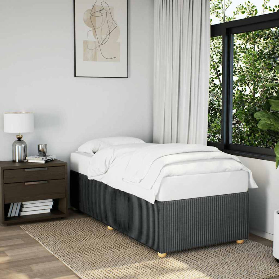 Bedframe zonder matras 90x200 cm stof donkergrijs