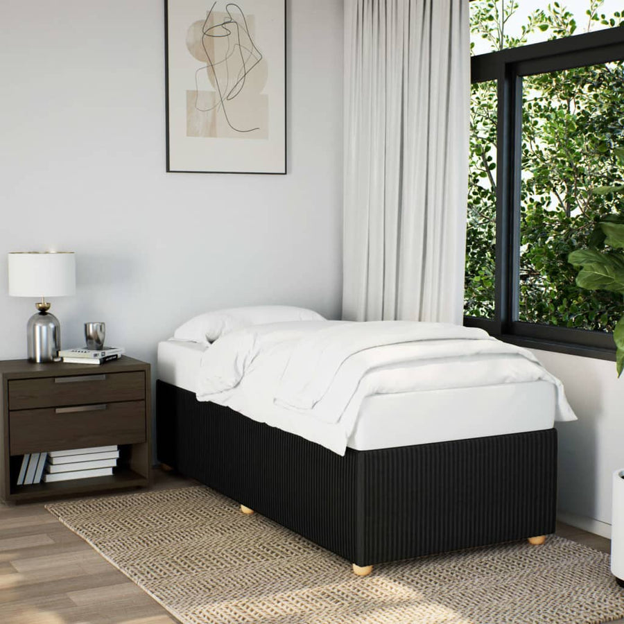 Bedframe stof zwart 90x200 cm