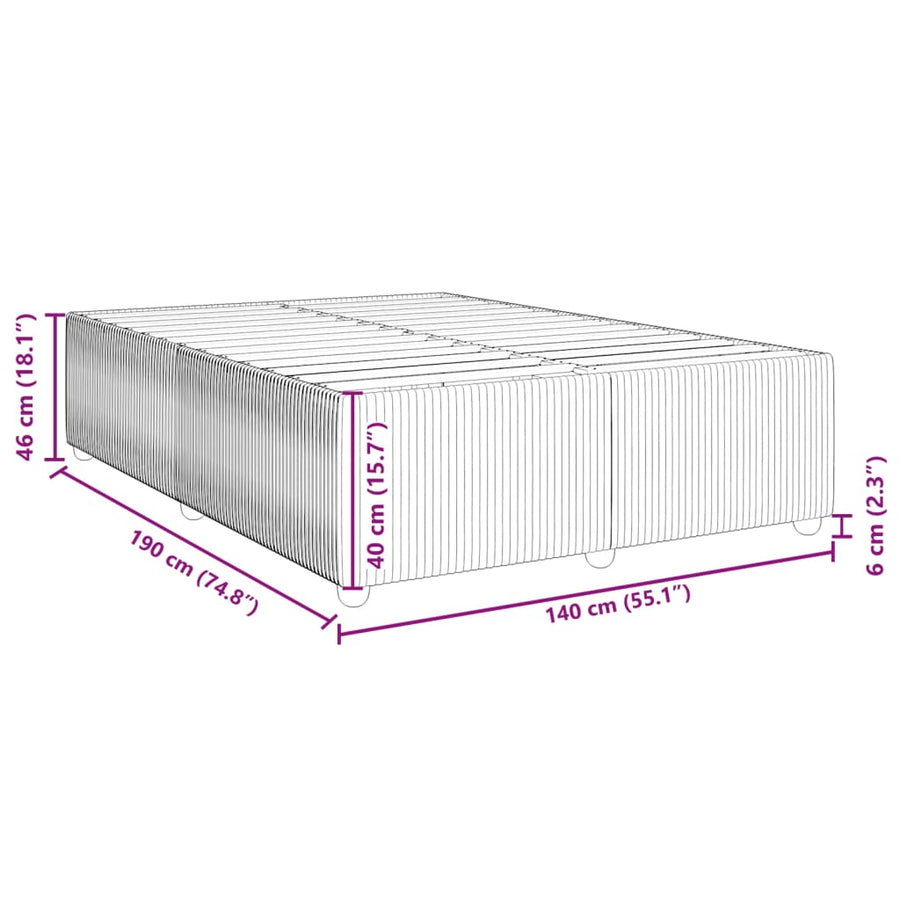 Bedframe zonder matras stof lichtgrijs 140x190 cm