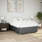 Bed frame without mattress fabric dark grey 140x190 cm