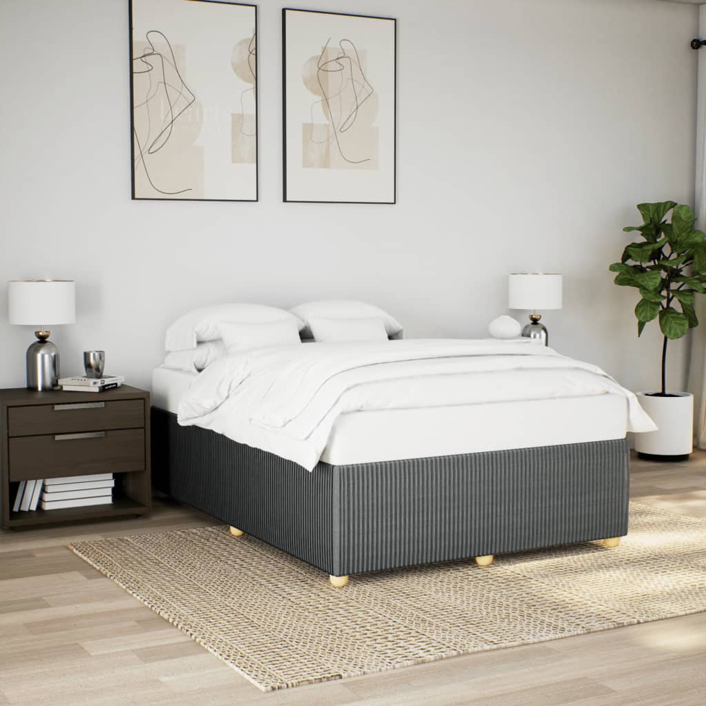 Bedframe zonder matras stof donkergrijs 140x190 cm
