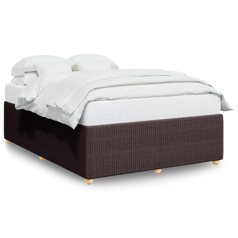 Bedframe zonder matras stof donkerbruin 140x190 cm
