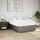 Bed frame without mattress fabric taupe 140x190 cm