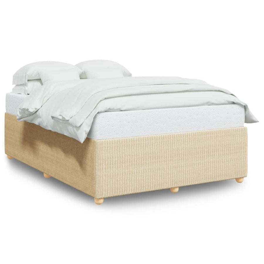 Bedframe zonder matras stof crèmekleurig 140x190 cm