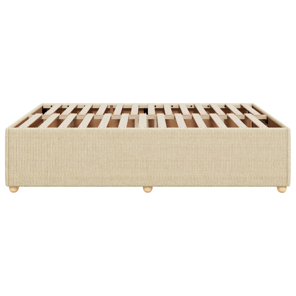 Bedframe zonder matras stof crèmekleurig 140x190 cm