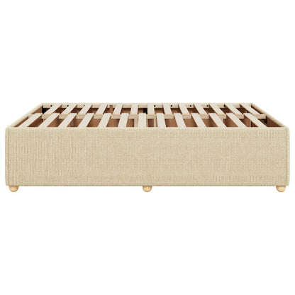 Bedframe zonder matras stof crèmekleurig 140x190 cm