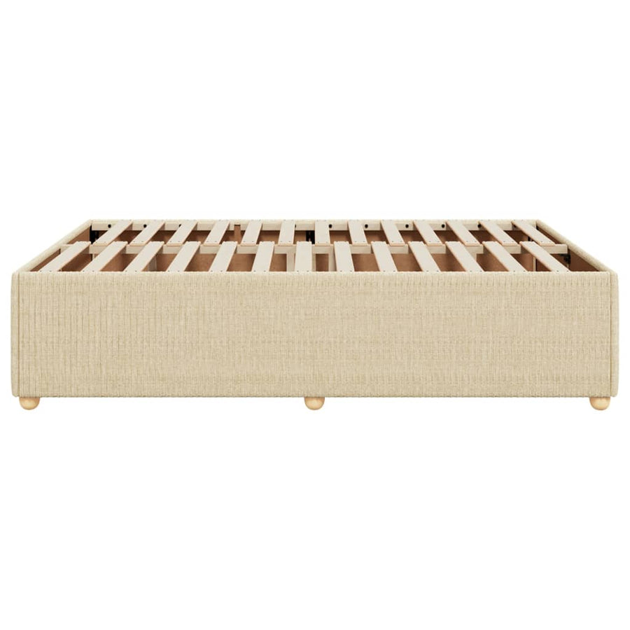 Bedframe zonder matras stof crèmekleurig 140x190 cm