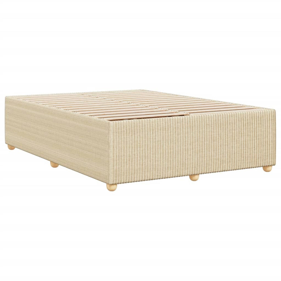 Bedframe zonder matras stof crèmekleurig 140x190 cm