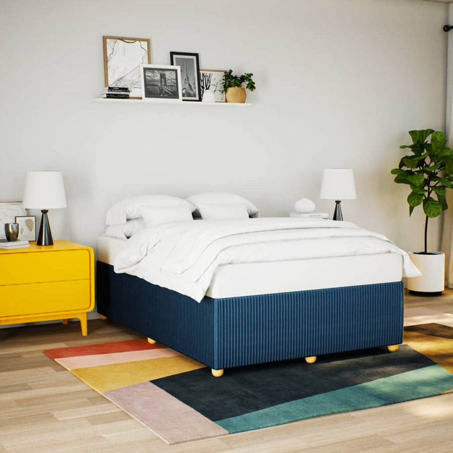 Bedframe zonder matras stof blauw 140x190 cm