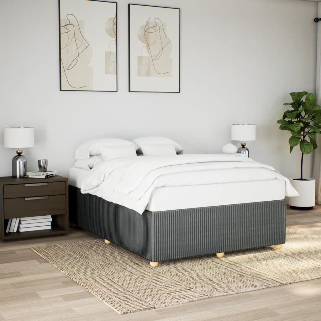 Bedframe zonder matras stof donkergrijs 140x200 cm