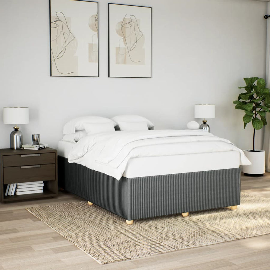 Bedframe zonder matras stof donkergrijs 140x200 cm