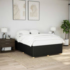 Bedframe stof zwart 140x200 cm
