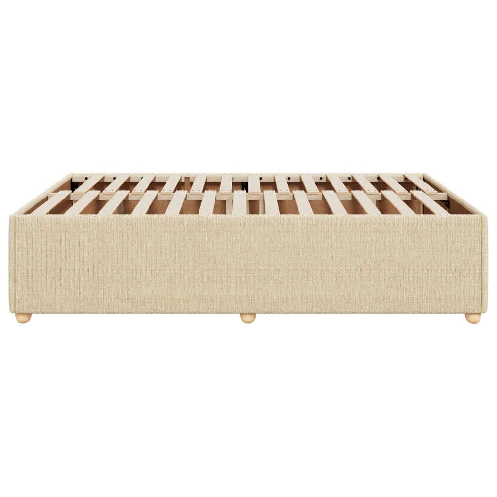 Bedframe zonder matras stof crèmekleurig 140x200 cm