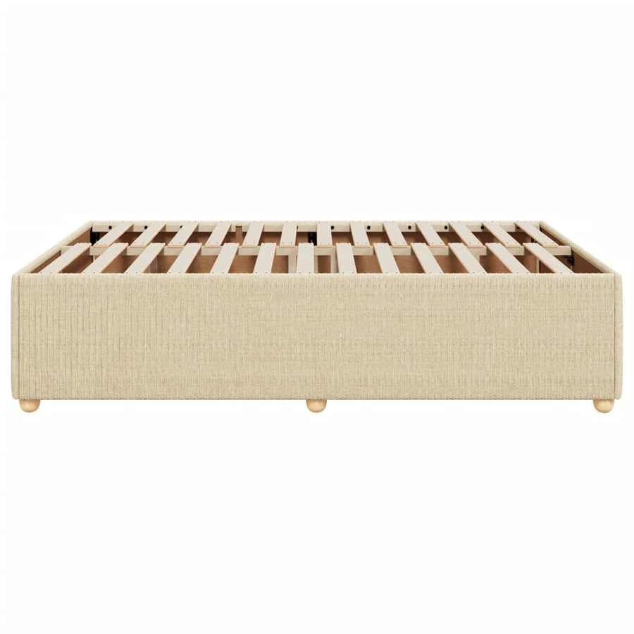 Bedframe zonder matras stof crèmekleurig 140x200 cm