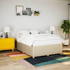 Bedframe 140x200 cm stof crèmekleurig