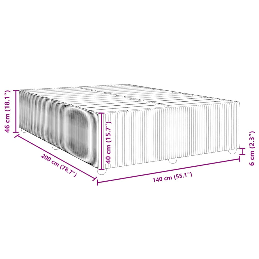 Bedframe zonder matras stof blauw 140x200 cm