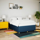 Bed frame without mattress blue fabric 140x200 cm