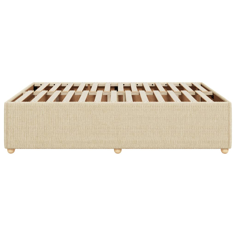 Bedframe zonder matras stof crèmekleurig 160x200 cm
