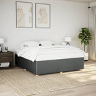 Bed frame without mattress fabric dark gray 180x200 cm