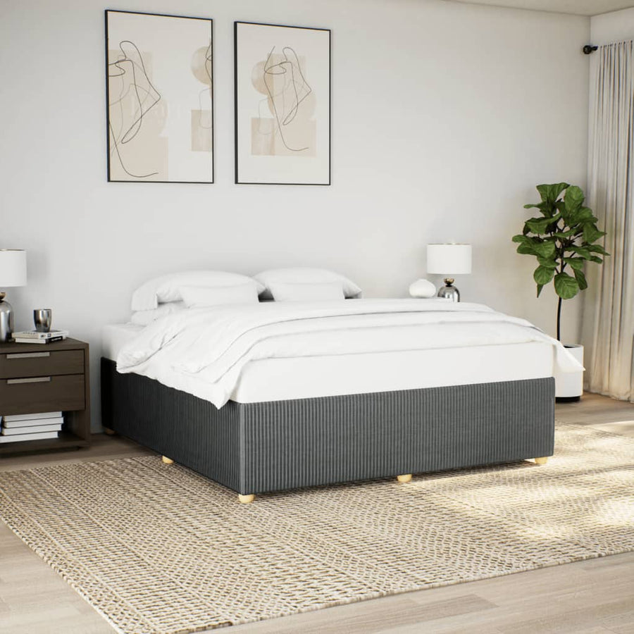 Bedframe zonder matras stof donkergrijs 180x200 cm