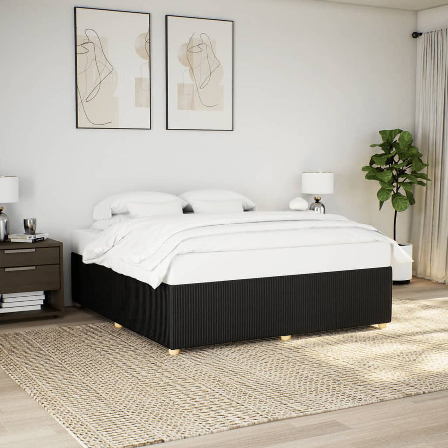 Bedframe zonder matras stof zwart 180x200 cm