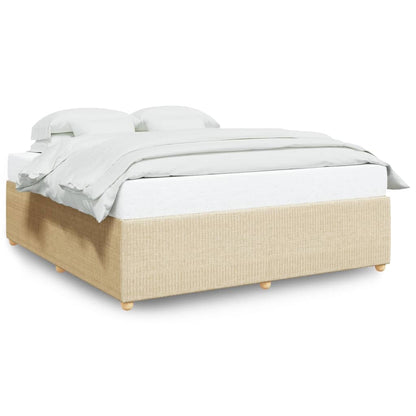 Bedframe zonder matras stof crèmekleurig 180x200 cm