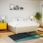 Fabric cream bed frame 180x200 cm without mattress