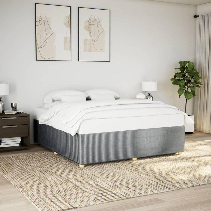 Bedframe zonder matras stof lichtgrijs 200x200 cm