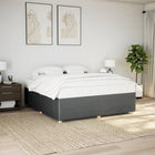 Bed frame without mattress fabric dark gray 200x200 cm