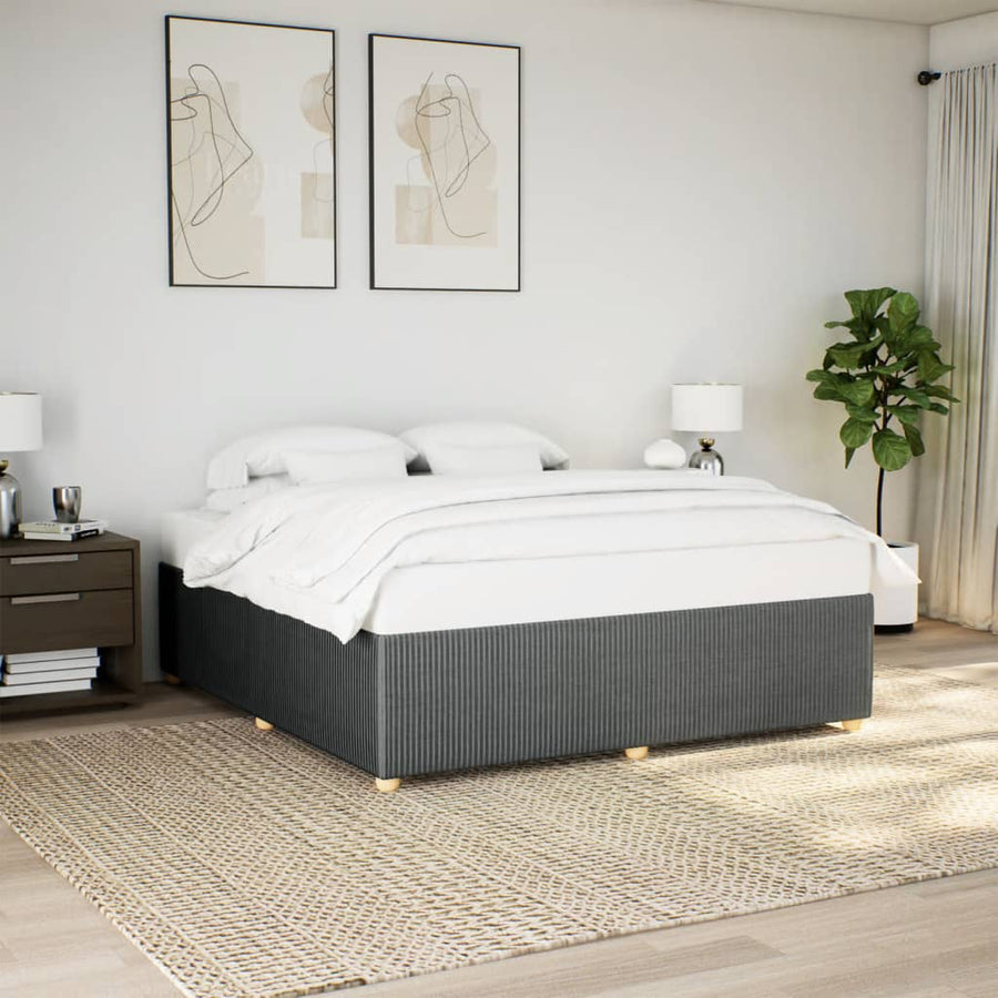 Bedframe zonder matras stof donkergrijs 200x200 cm
