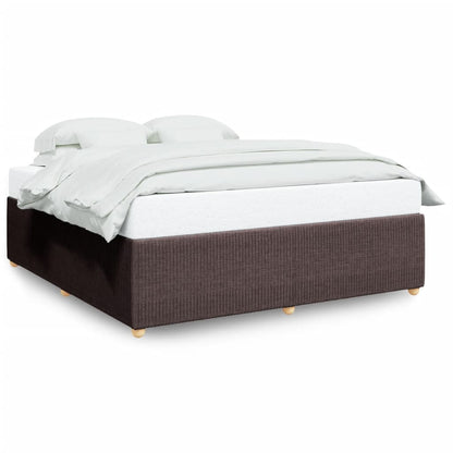Bedframe zonder matras stof donkerbruin 200x200 cm