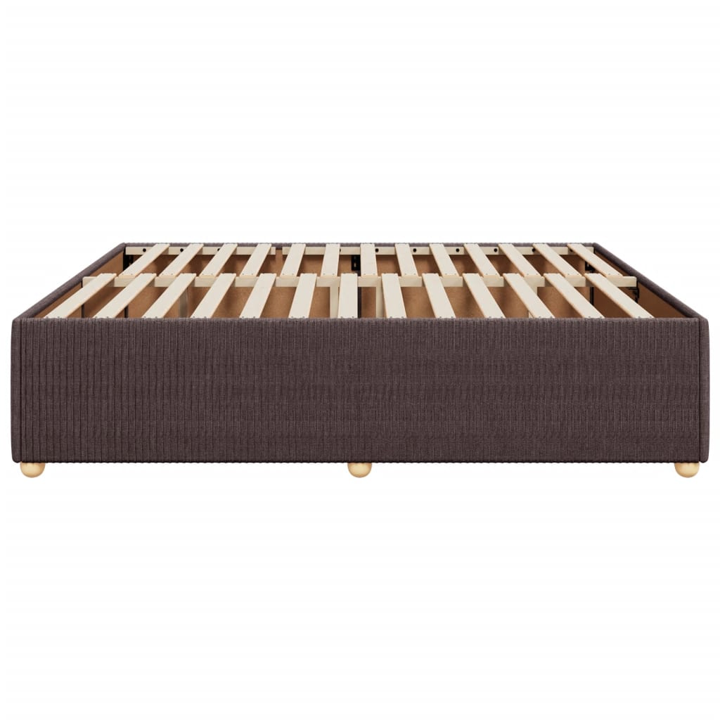 Bedframe zonder matras stof donkerbruin 200x200 cm