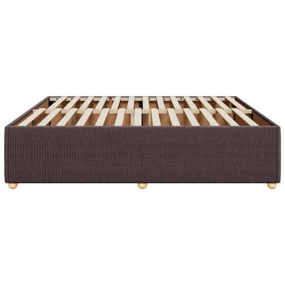 Bedframe zonder matras stof donkerbruin 200x200 cm