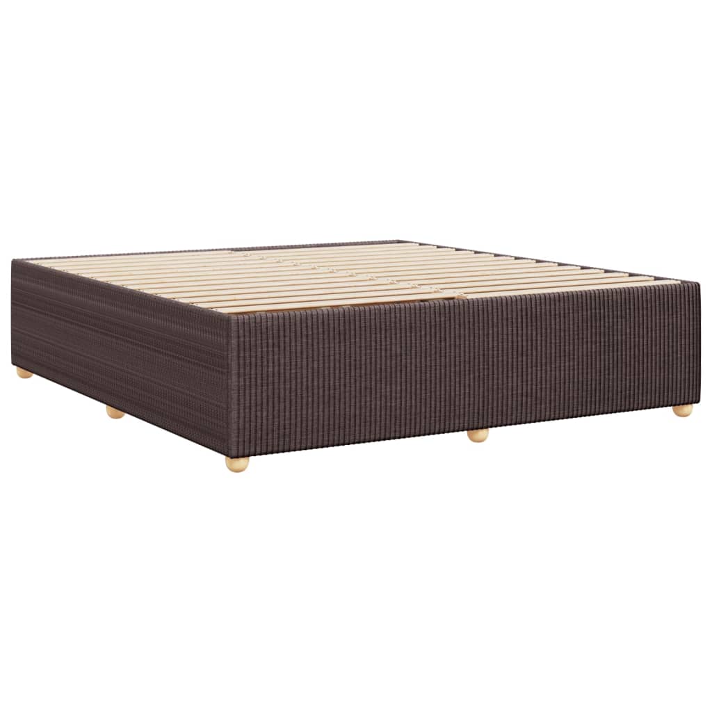 Bedframe zonder matras stof donkerbruin 200x200 cm
