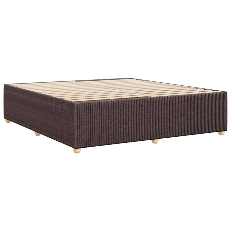 Bedframe zonder matras stof donkerbruin 200x200 cm