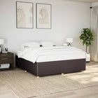 Bed frame without mattress fabric dark brown 200x200 cm