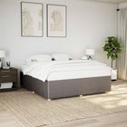 Bed frame without mattress fabric taupe 200x200 cm