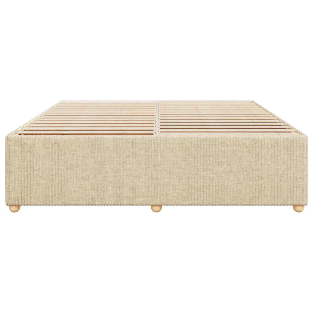 Bedframe zonder matras stof crèmekleurig 200x200 cm